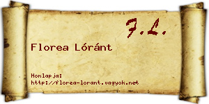 Florea Lóránt névjegykártya